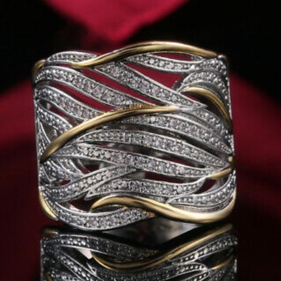 Jewelry - NEW 925 Sterling silver two tone ring